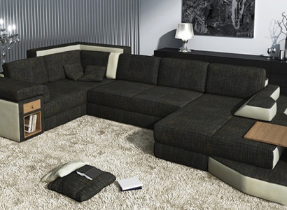 XXL Design Big Sofa with USB,Corner sofa Couch Wohlandschaft U-shape Leather Textile Corner