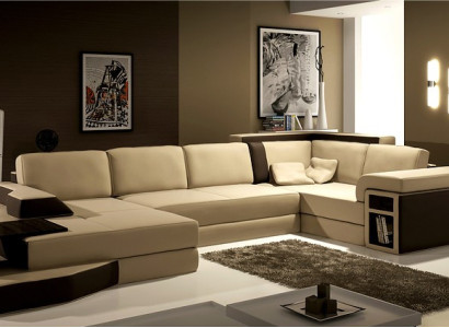XXL Design Big Sofa +USB Corner sofa Couch Wohlandschaft U-shape Leather Textile Corner