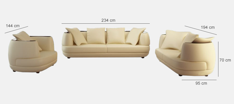 Sofa set with USB Couch Upholstery Leather Sofa 3+2+1 Classic Couches Seat NEW