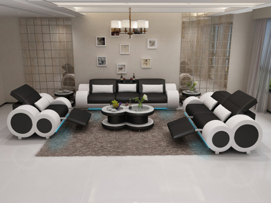 Leather sofa couch sofa set 3+2+1 suite design modern sofa + USB seater new