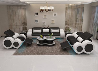 Leather sofa couch sofa set 3+2+1 suite design modern sofa + USB seater new