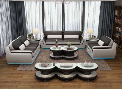 Leather sofa couch sofa set new 3+2+1 Seater Suite Design Modern Sofa + USB