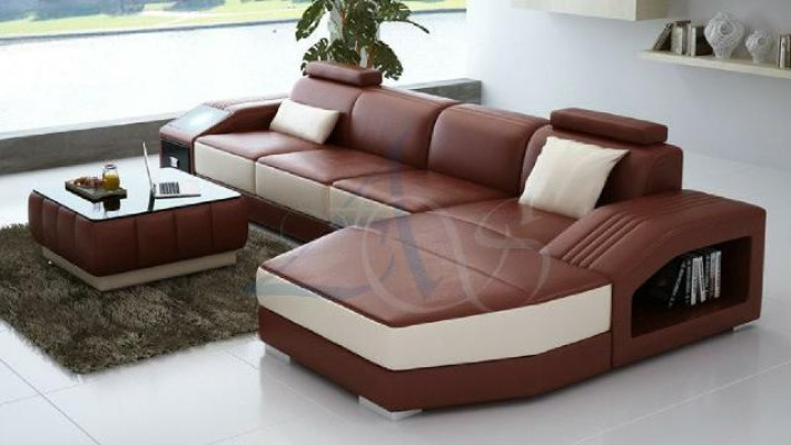 Living landscape Upholstery Corner Corner Sofa with USB Suite Landschaft Leather new 2724B