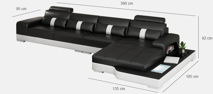 Leather sofa Couch Living landscape Corner sofa Corner Suite Design Modern Sofa with USB new EU