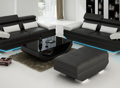 Leather Sofa Sofa with USB Living landscape 2+2 Suite Design Couch Sofa