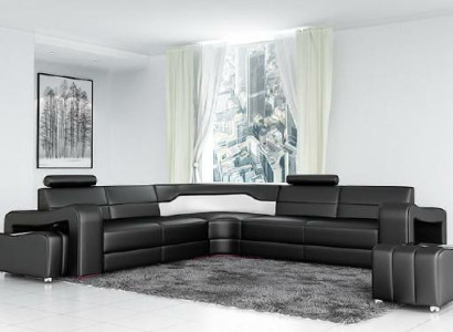 Leather sofa with USB Corner sofa Corner sofa Designer Living landscape L-shape Sofa PISA