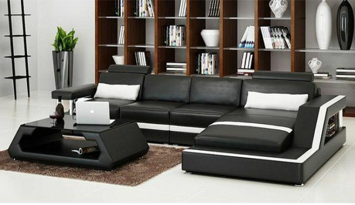LEATHER SOFA XXL Living landscape Suite USB Leather Corner sofa made to measure HH4