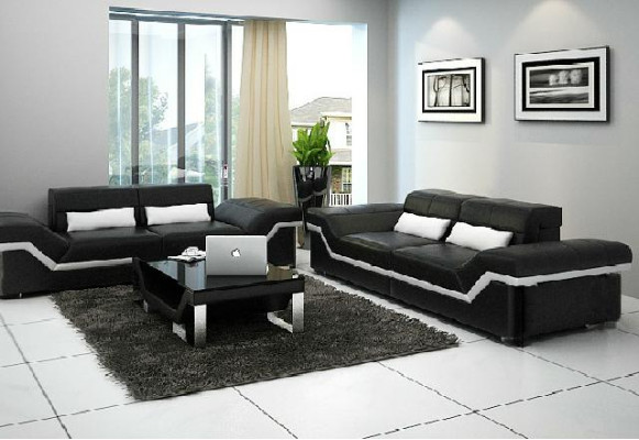 LEATHER SOFA SOFA 3+3 SOFA + USB Upholstery Leather Suite SOFAGARITUR custom-made