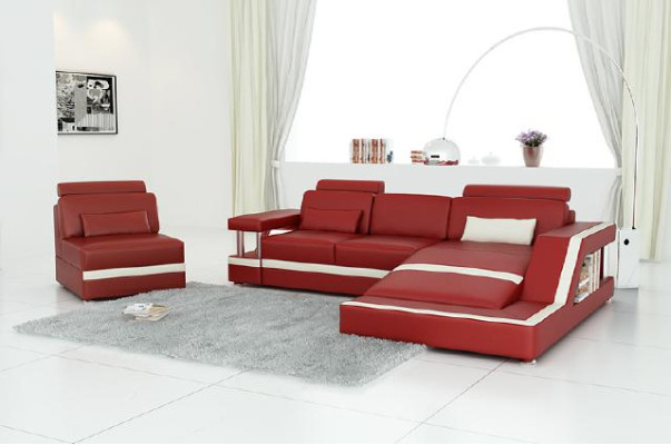 LEATHER SOFA XXL Living landscape Suite Corner sofa Leather Suite with USB Upholstery