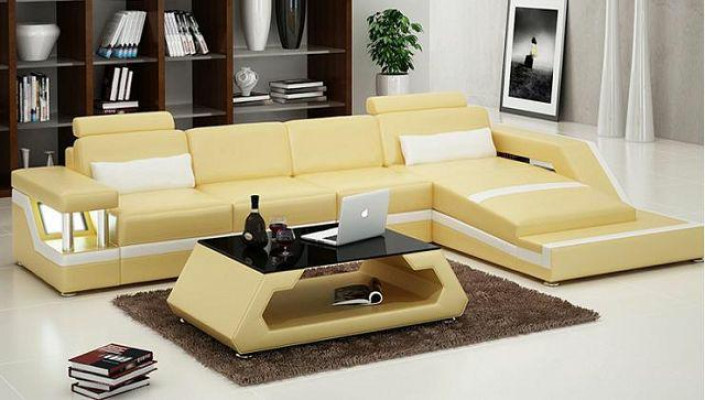 LEATHER SOFA XXL Living landscape Suite Corner sofa Leather Suite with USB Upholstery