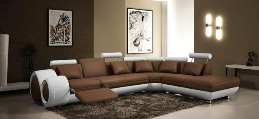 LEATHER SOFA LEATHER COUCH USB Suite SOFA Living landscape Black /White Custom made