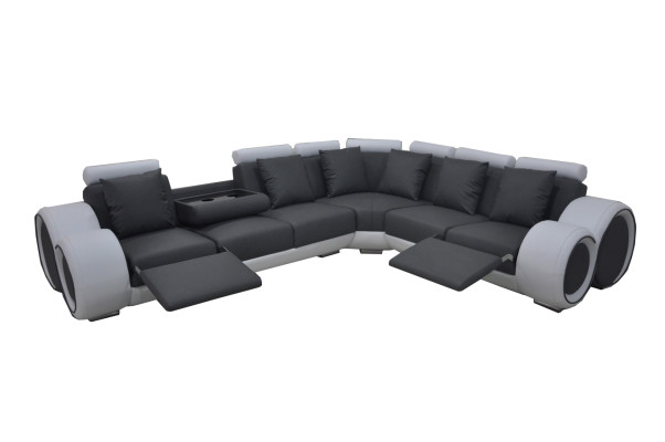Design Leather Upholstery XXL Seat Room Sofa with USB Design Corner Suite Sofas new