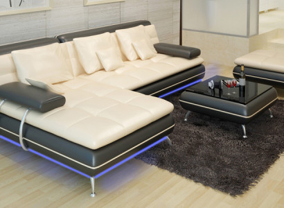 Leather sofa Couch Living landscape Corner sofa Corner Suite Design Modern Sofa new F3015