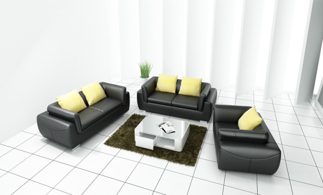 Leather sofa Couch Living landscape 3+2+1 Seater Suite Design Modern Sofa F_3014D