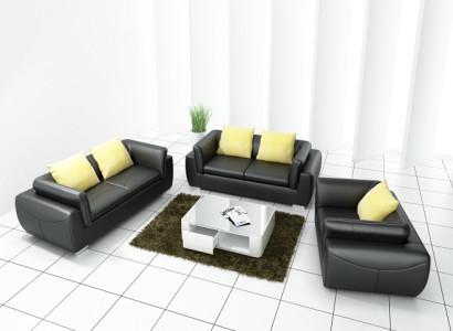 Leather sofa Couch Living landscape 3+2+1 Seater Suite Design Modern Sofa F_3014D