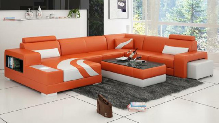 Living landscape Couch Upholstery Corner Suite Designer Leather Sofa Big Sofa new V015A