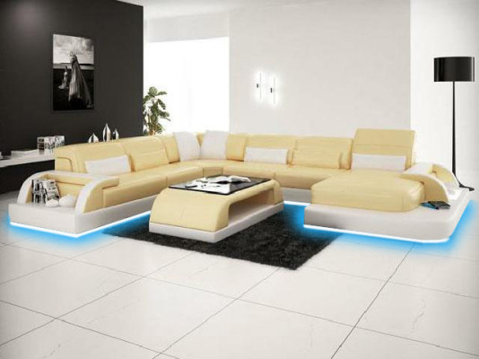 Living landscape Couch Upholstery Corner Suite Designer Leather Sofa Big Sofa Couches