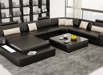 Living landscape Couch Upholstery Corner Suite Designer Leather Sofa Big Sofa Chalice
