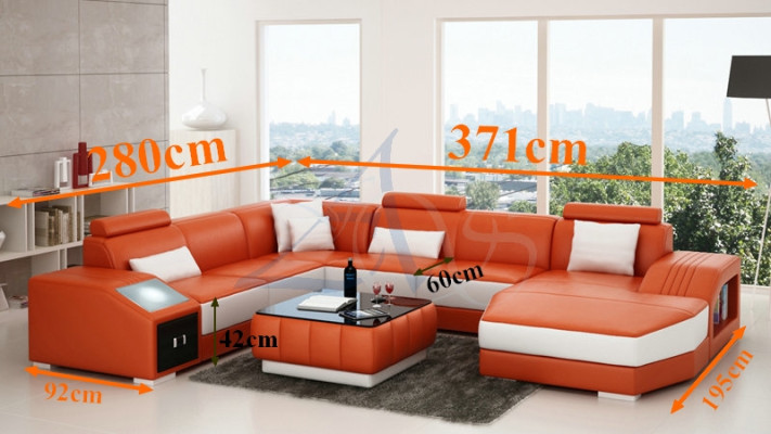 Living landscape Corner sofa Leather sofa Sofa Couch Upholstery Seat Corner Suite new