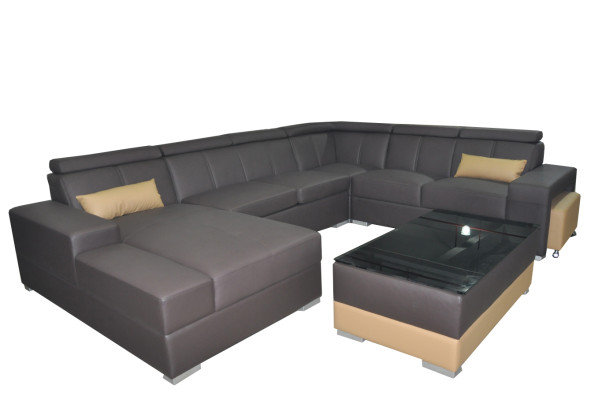 Living Leather Landscape Sofa Couch Upholstery Suite Corner Sofas Seat Sets new