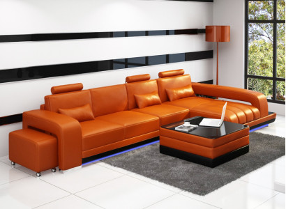 Leather sofa Couch Living landscape Corner sofa Corner Suite Design Modern Sofa F3017C