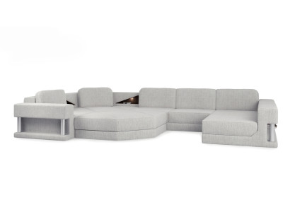 Modern Corner sofa USB LED Couch Upholstery Leather Design Sofa Suite Living landscape