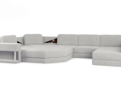 Modern Corner sofa USB LED Couch Upholstery Leather Design Sofa Suite Living landscape