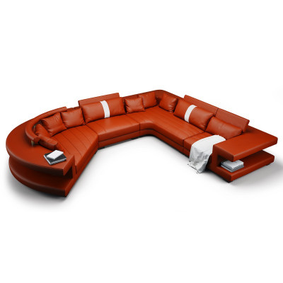Living landscape Modern Seat Upholstery Living room Upholstery Corner Couch USB + Light