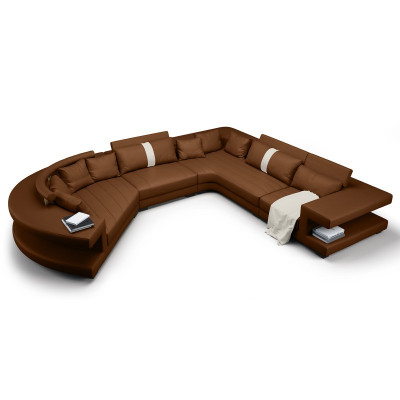 Living landscape Modern Seat Upholstery Living room Upholstery Corner Couch USB + Light