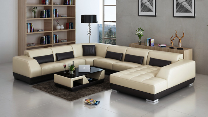 Modern leather sofa couch living landscape corner sofa decor corner design suite