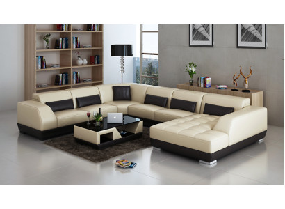 Modern leather sofa couch living landscape corner sofa decor corner design suite