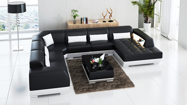 Modern leather sofa couch living landscape corner sofa decor corner design suite