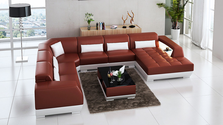 Modern leather sofa couch living landscape corner sofa decor corner design suite