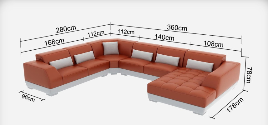 Modern leather sofa couch living landscape corner sofa decor corner design suite