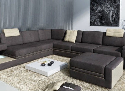 Living landscape XXL Corner sofa Upholstery Corner Corner Seat Suite Sofas Couches Textile