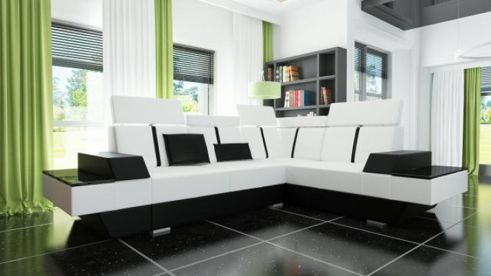 Design leather sofa USB Living landscape Upholstery Sofa Corner sofa Corner sofa made to measure