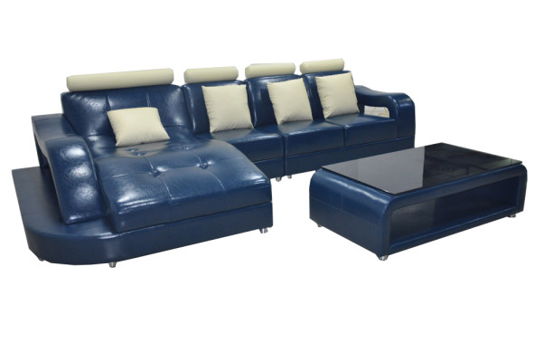 Leather sofa with USB Living landscape Corner Suite Design Modern Sofa L-shape L6015