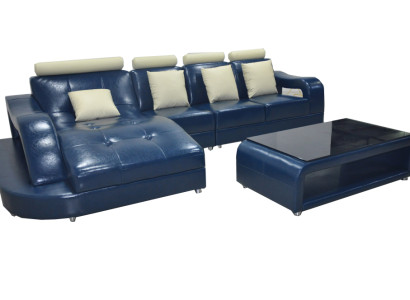 Leather sofa with USB Living landscape Corner Suite Design Modern Sofa L-shape L6015