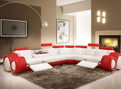 Leather sofa with USB,Living landscape Corner sofa Eck Suite Design Modern Sofa A1163