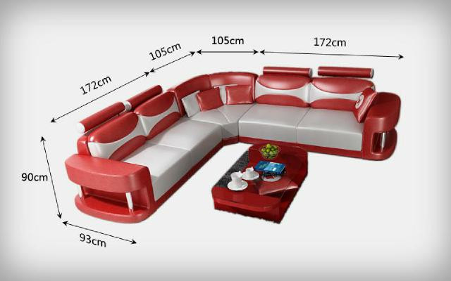 Living landscape Upholstery Corner Corner Sofa + USB,Suite Landscape Leather Textile new