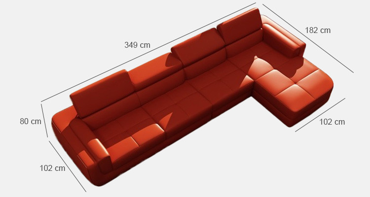 Corner sofa Leather sofa + USB Living landscape L-shape Sofa Upholstery Seat Corner Tettau Red