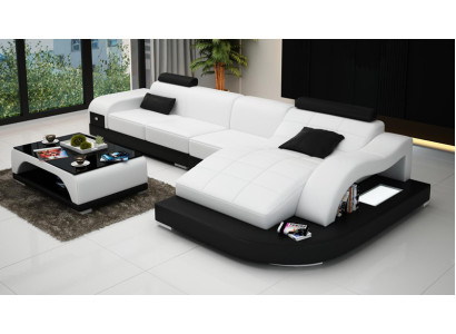 Corner sofa with USB Upholstery Corner suite Living landscape Corner sofa Design Sofa PHM3375