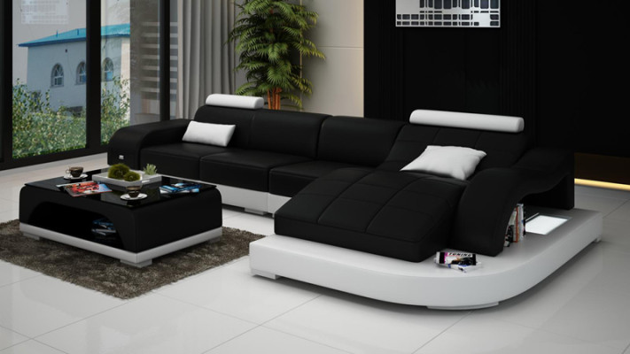 Corner sofa with USB Upholstery Corner suite Living landscape Corner sofa Design Sofa PHM3375