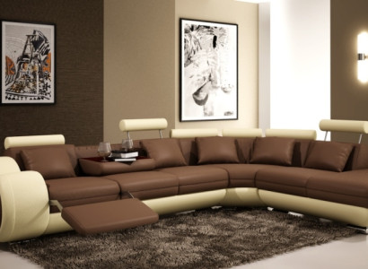 Leather sofa with USB Living landscape Corner sofa Eck Suite Design Modern Sofa A1163C