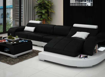 Living landscape Corner sofa Sofa with USB Leather sofa Designer sofa Seat Upholstery new 3375