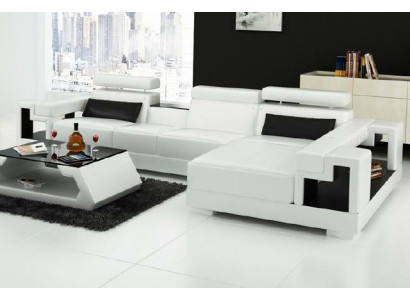 Living landscape Corner sofa Leather sofa Sofa + USB Upholstery Seat Corner Suite new 2710B