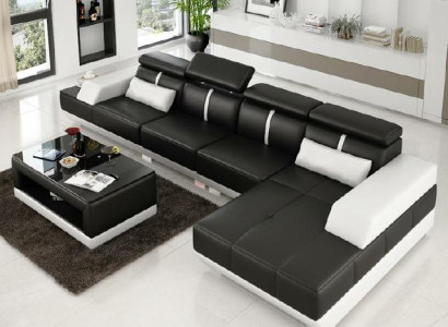 Corner sofa with USB Living landscape Upholstery L-shape Suite Corner Couches XXL Sofas new