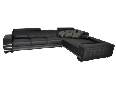 Corner Leather Sofa + USB Upholstery Seat Suite Living landscape Design XXL L-shape Corner
