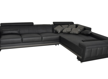 Corner Leather Sofa + USB Upholstery Seat Suite Living landscape Design XXL L-shape Corner