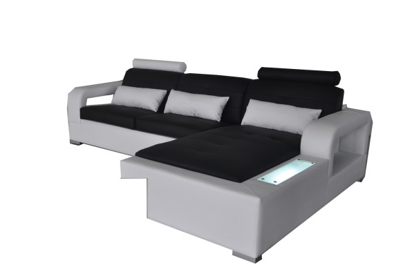 Leather sofa with USB Living landscape Corner Suite Design Modern Sofa L-shape L6008